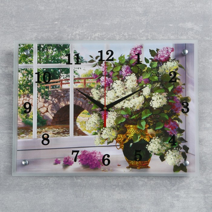 Часы настенные, серия: Цветы, "Цветы в вазе", 30х40 см - фото 1 - id-p217804717