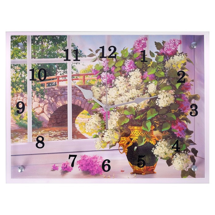 Часы настенные, серия: Цветы, "Цветы в вазе", 30х40 см - фото 4 - id-p217804717