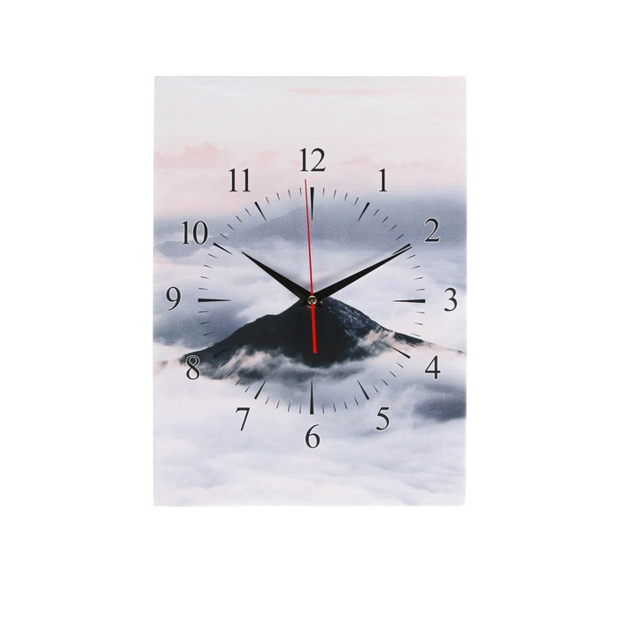 Часы-картина настенные "Горы в облаках", плавный ход, 30 х 40 см - фото 1 - id-p217804719