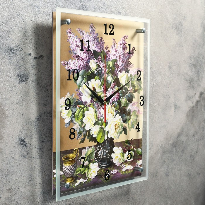 Часы настенные, серия: Цветы, "Букет сирени", 30х40 см - фото 2 - id-p217804726