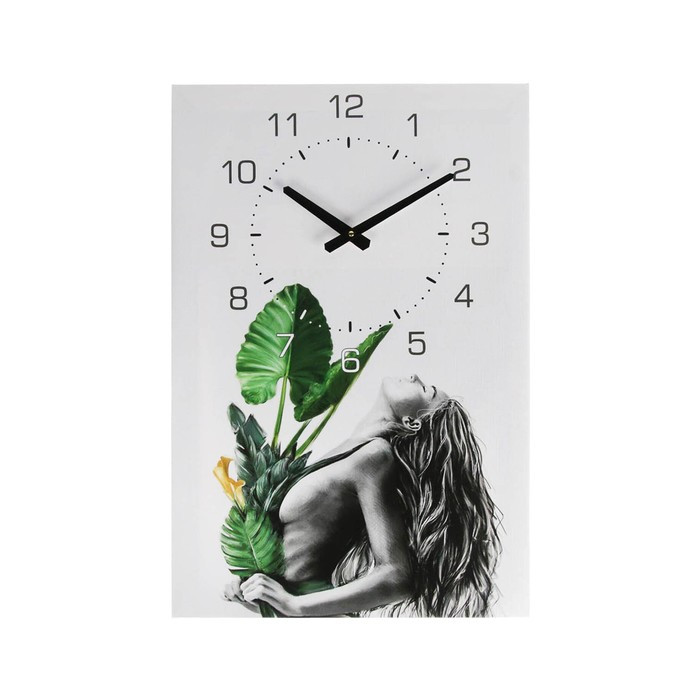 Часы-картина настенные "Девушка", плавный ход, 40 х 60 см - фото 1 - id-p217804791