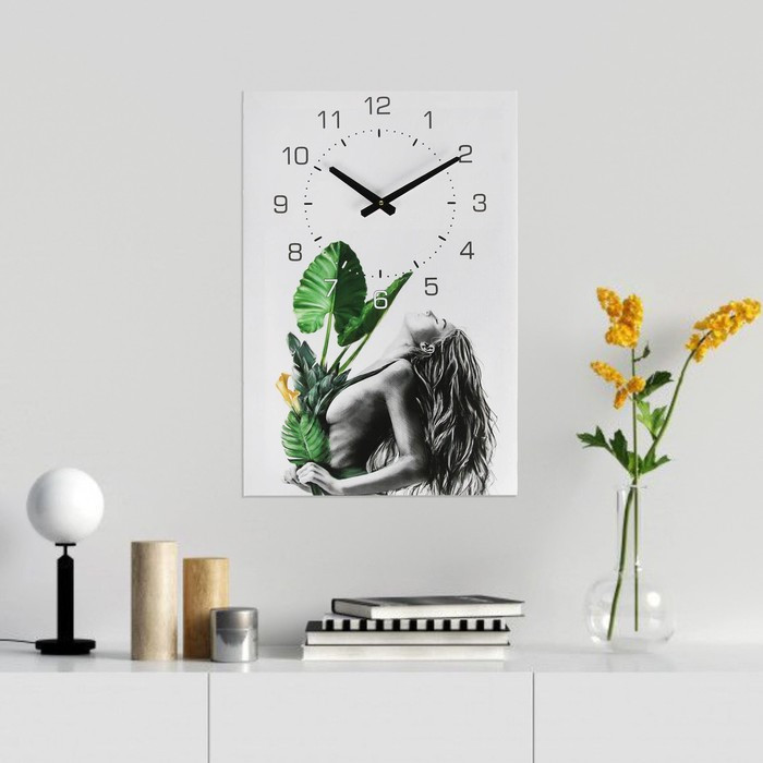 Часы-картина настенные "Девушка", плавный ход, 40 х 60 см - фото 2 - id-p217804791