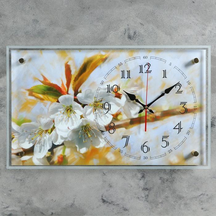 Часы-картина настенные, серия: Цветы, "Цветение яблони", плавный ход, 35 х 60 см - фото 1 - id-p217804830