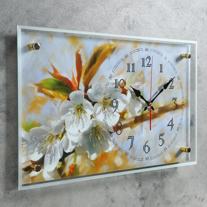 Часы-картина настенные, серия: Цветы, "Цветение яблони", плавный ход, 35 х 60 см - фото 2 - id-p217804830