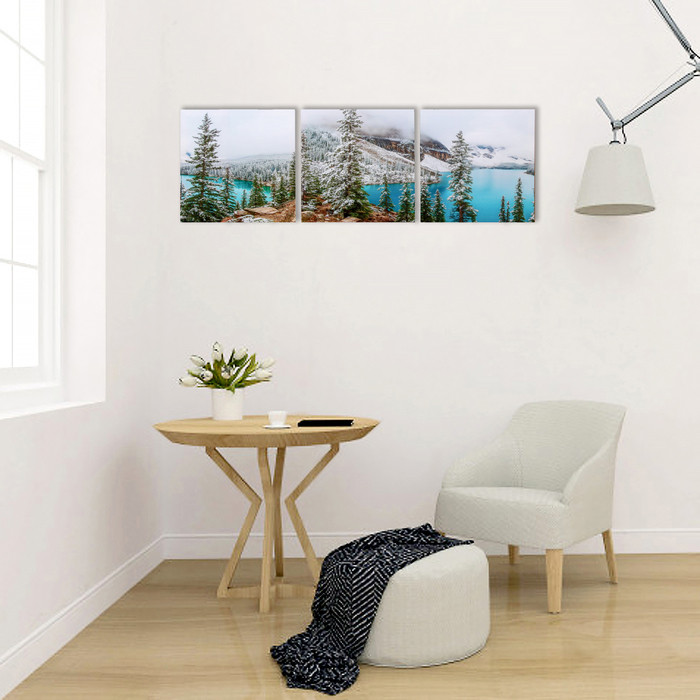 Модульная картина "Горное озеро" (3-35х35) 35х105 см - фото 4 - id-p217804851