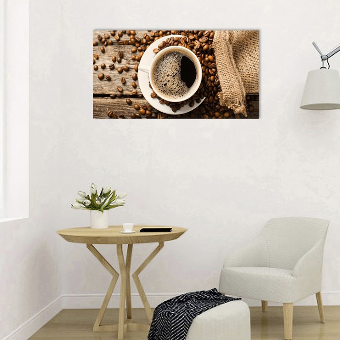 Картина на холсте "Утренний кофе" 50х100 см - фото 2 - id-p217804971