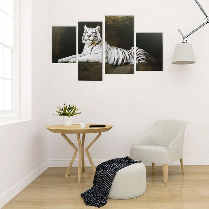 Картина модульная на подрамнике "Бенгальский тигр" 2-30х45; 1-29,5х69; 1-34х69 - фото 2 - id-p217804972