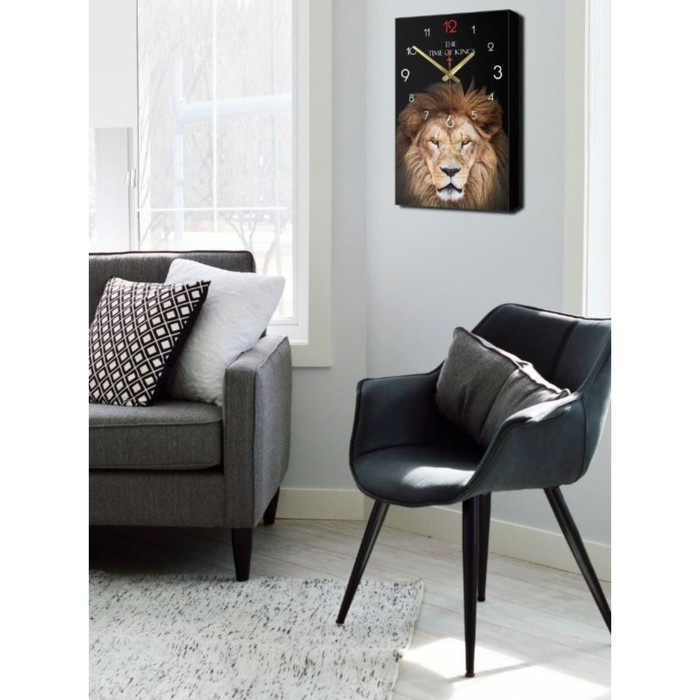 Часы-картина настенные, серия: Животные, "Лев", плавный ход, 57 х 35 х 4 см, 1 АА - фото 3 - id-p217804997