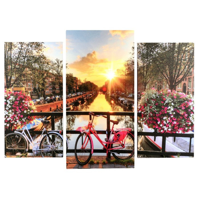Модульная картина "Канал Амстердама" ( 2-25х50, 30х60 см) 60х80 см - фото 1 - id-p217805127