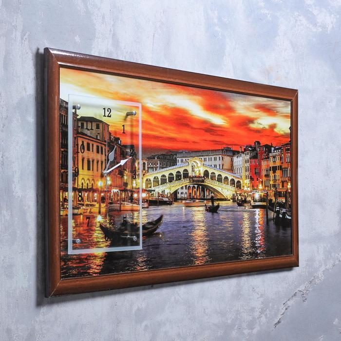 Часы-картина настенные, серия: Город, "Закат в Венеции", 50 х 100 см - фото 2 - id-p217805232