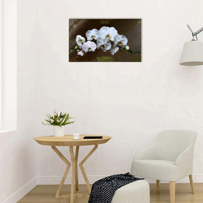 Картина-холст на подрамнике "Белые орихидеи" 60х100 см - фото 4 - id-p217805237