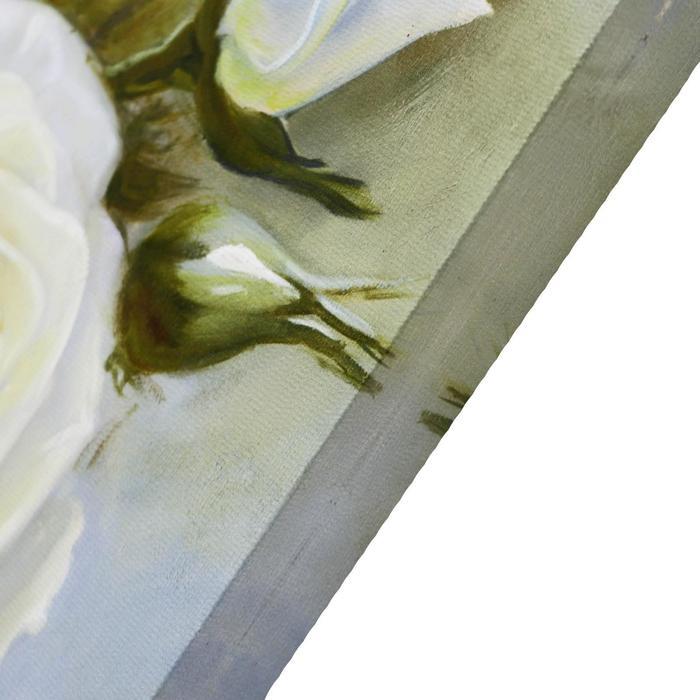 Картина на холсте "Букет белых роз" 60х100 см - фото 2 - id-p217805296