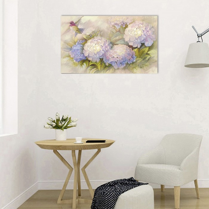 Картина на холсте "Цветы гортензии" 60*100 см - фото 3 - id-p217805337