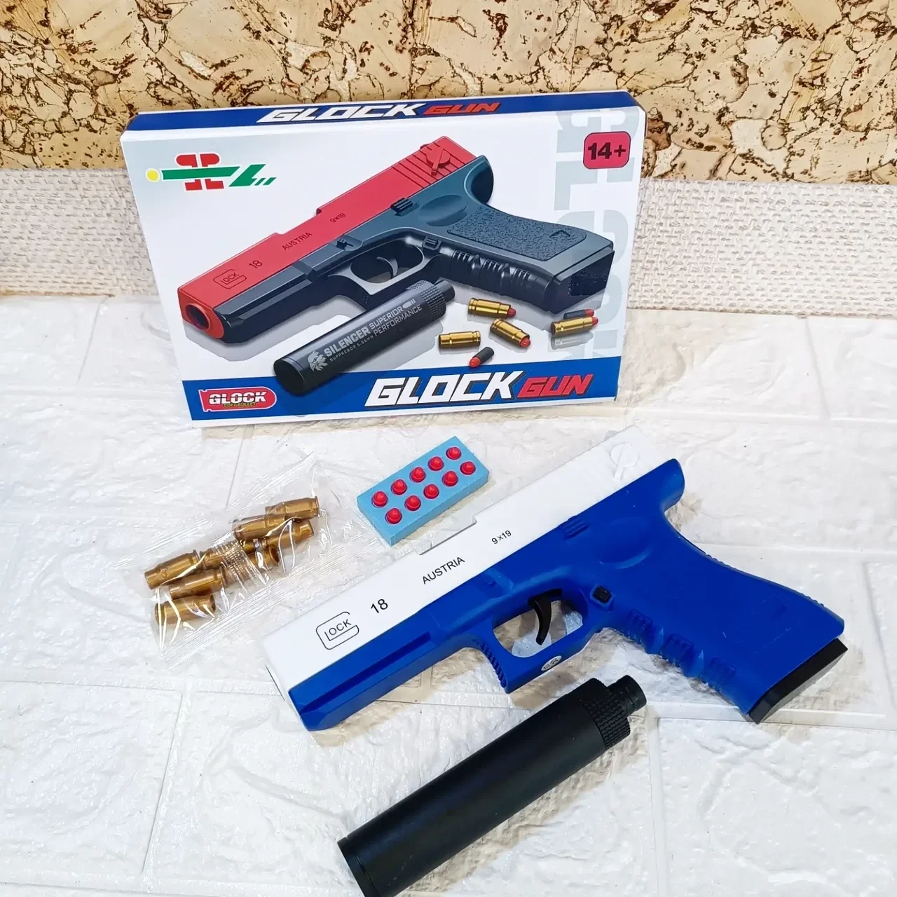 Детский игрушечный пистолет Glock/M1911 детская игрушка с вылетающими гильзами,мягкими пулями для игры детей - фото 4 - id-p217821985
