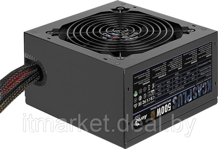 Блок питания 500W Aerocool KCAS PLUS-500W (24+8 pin, 2x6/8pin, 4xMOLEX, 7xSATA, 80+ Bronze) - фото 1 - id-p217827559