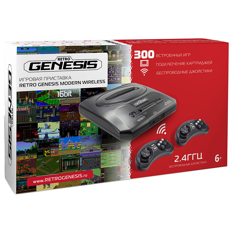 Игровая приставка SEGA Retro Genesis Modern Wireless 16 Bit 300 игр - фото 1 - id-p217828609
