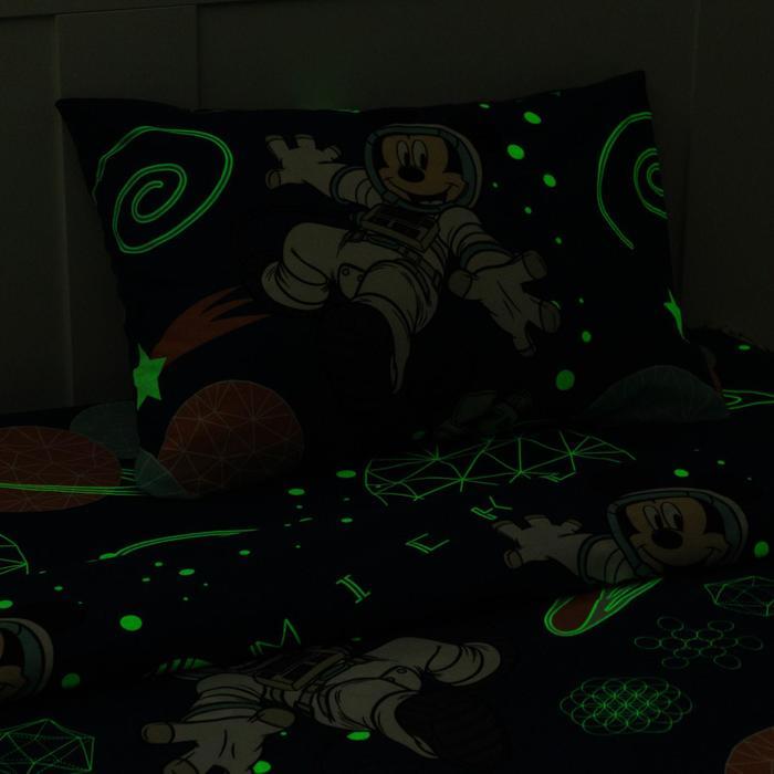 Постельное бельё 1,5 сп Neon Series, "Mickey", Микки Маус, 143*215 см, 150*214 см, 50*70 см -1 шт, светится в - фото 3 - id-p217829242