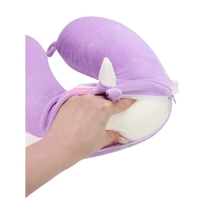 Набор 2 в 1 «Фиолетовый единорог»: подушка-подголовник + маска для сна - фото 3 - id-p217828779