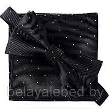 Комплект (галстук-бабочка + платок). Чёрный цвет.