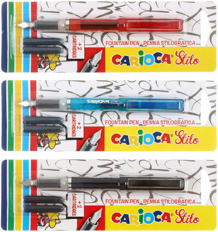 Ручка перьевая Carioca Stilo корпус ассорти, картридж синий - фото 1 - id-p217832237