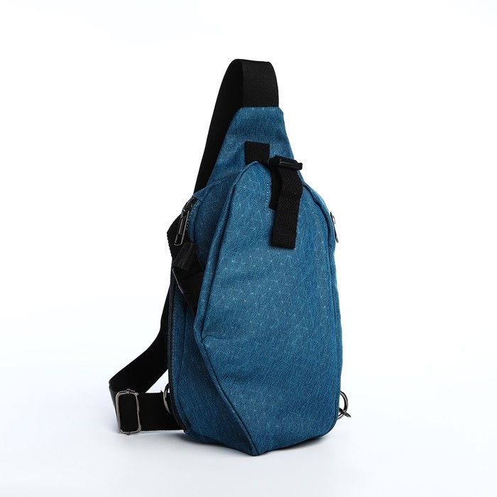 Рюкзак-слинг, 17,5*3*27, отд на молнии, 3 н/кармана, синий - фото 2 - id-p217833269