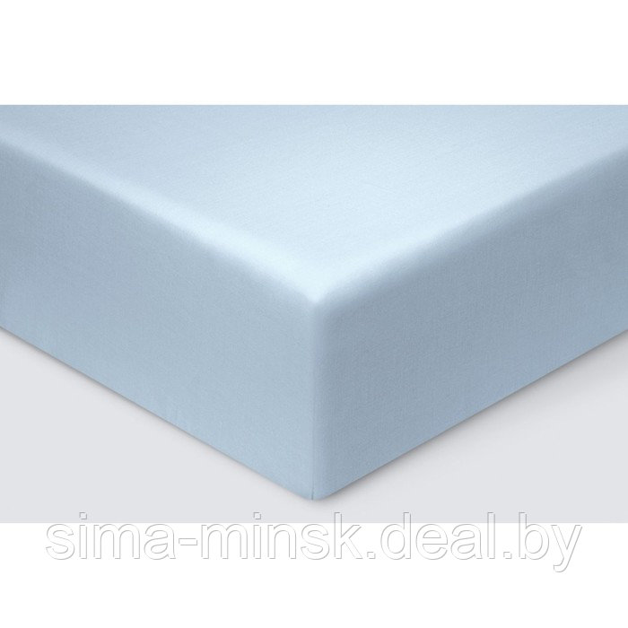 Простыня на резинке «Моноспейс», размер 90х200х23 см, цвет серо-голубой - фото 1 - id-p217833962