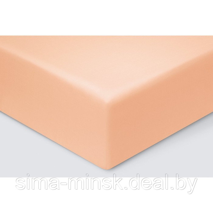 Простыня на резинке «Моноспейс», размер 90х200х23 см, цвет персиковый - фото 1 - id-p217833963
