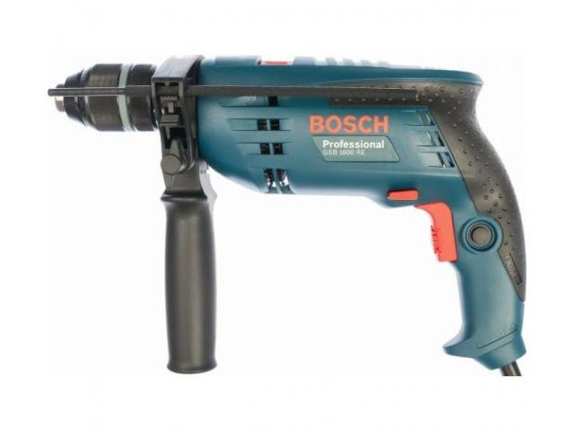 Дрель ударная BOSCH GSB 1600 RE Professional в кор. (710 Вт, патрон БЗП, 1 скор.)