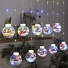 Гирлянда - Шарики с Дед Морозом внутри (10 шаров, длина 3 м) (Желтый, Белый и Мультиколор), фото 9