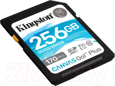 Карта памяти Kingston Canvas Go Plus SDXC (Class10) 256GB (SDG3/256GB) - фото 2 - id-p217899680