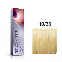 Стойкая крем-краска для волос Illumina Color 10/38 яркий блонд золотисто-жемчужный, 60мл