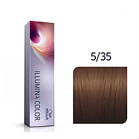 Стойкая крем-краска для волос Illumina Color 5/35 светло-коричневый золотисто-махагоновый, 60мл