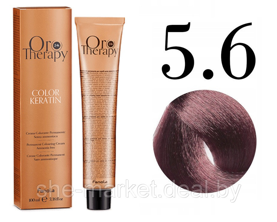 Безаммиачная крем-краска для волос ORO Therapy Color Keratin 5.6, 100мл - фото 1 - id-p217949690