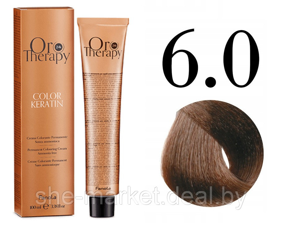 Безаммиачная крем-краска для волос ORO Therapy Color Keratin 6.0, 100мл - фото 1 - id-p217949691