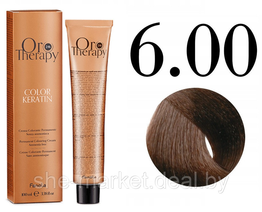 Безаммиачная крем-краска для волос ORO Therapy Color Keratin 6.00, 100мл - фото 1 - id-p217949692
