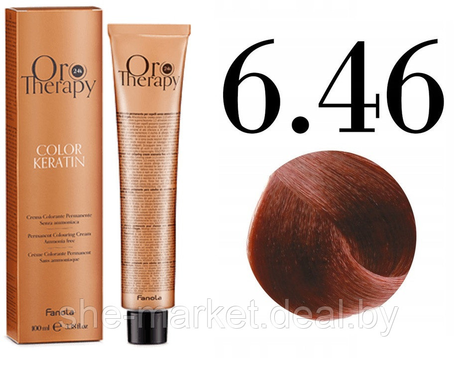 Безаммиачная крем-краска для волос ORO Therapy Color Keratin 6.46, 100мл - фото 1 - id-p217949699