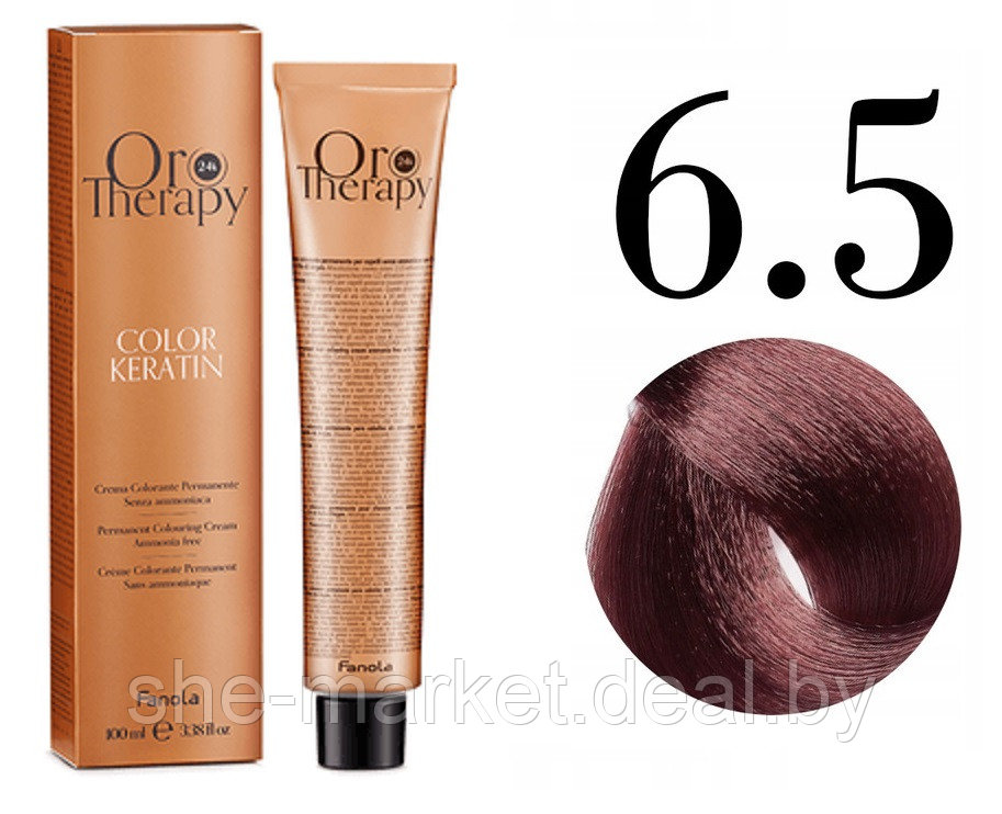 Безаммиачная крем-краска для волос ORO Therapy Color Keratin 6.5, 100мл - фото 1 - id-p217949700