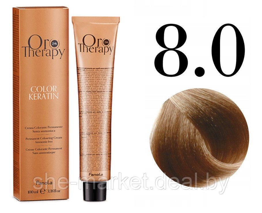Безаммиачная крем-краска для волос ORO Therapy Color Keratin 8.0, 100мл - фото 1 - id-p217949711