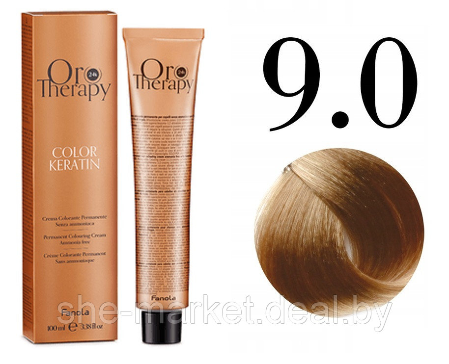 Безаммиачная крем-краска для волос ORO Therapy Color Keratin 9.0, 100мл - фото 1 - id-p217949721