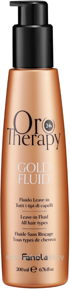 Несмываемый флюид для блеска волос Oro Therapy 24k Gold Fluid, 200мл - фото 1 - id-p217950933