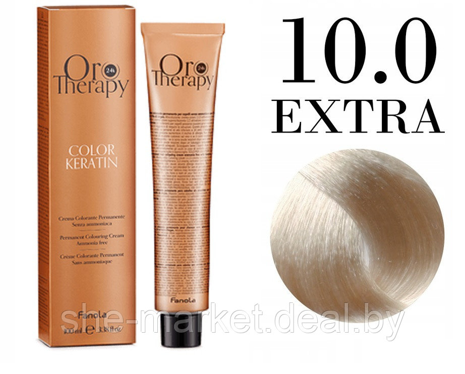 Безаммиачная крем-краска для волос ORO Therapy Color Keratin 10.0 EXTRA, 100мл - фото 1 - id-p217949668