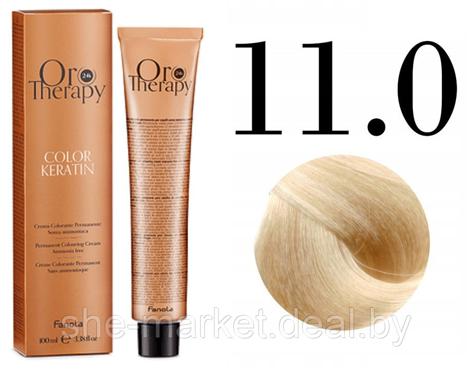 Безаммиачная крем-краска для волос ORO Therapy Color Keratin 11.0, 100мл - фото 1 - id-p217949675