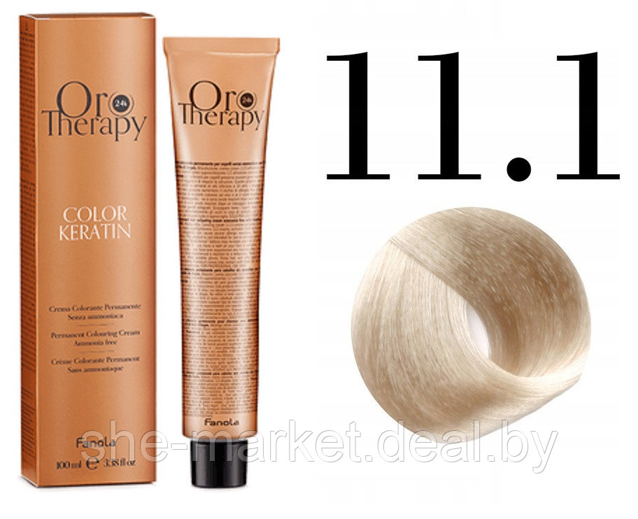 Безаммиачная крем-краска для волос ORO Therapy Color Keratin 11.1, 100мл - фото 1 - id-p217949676