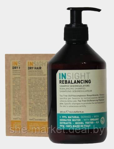 Микс REBALANCING: Шампунь против жирной кожи головы Sebum Control Shampoo, 400мл + Шампунь Dry Hair Nourishing - фото 1 - id-p217950830