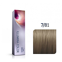 Стойкая крем-краска для волос Illumina Color 7/81 блонд жемчужно-пепельный, 60мл