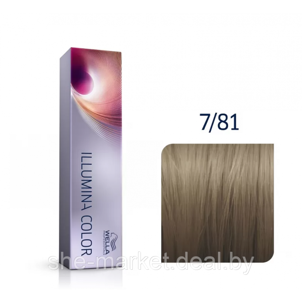Стойкая крем-краска для волос Illumina Color 7/81 блонд жемчужно-пепельный, 60мл - фото 1 - id-p217951765