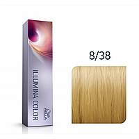 Стойкая крем-краска для волос Illumina Color 8/38 светлый блонд золотисто-жемчужный, 60мл