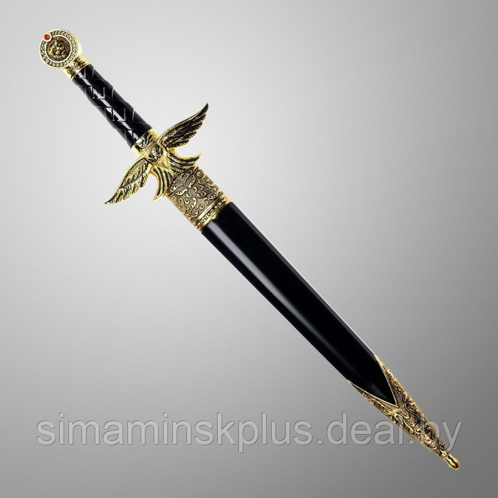 Сув-ое оружие кортик ножны металл золотой орел в виде упора рукояти огранка на ножнах 39 см - фото 2 - id-p217954519