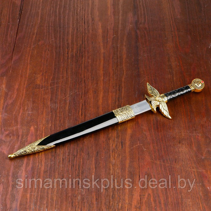 Сув-ое оружие кортик ножны металл золотой орел в виде упора рукояти огранка на ножнах 39 см - фото 3 - id-p217954519