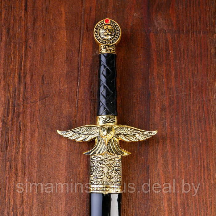Сув-ое оружие кортик ножны металл золотой орел в виде упора рукояти огранка на ножнах 39 см - фото 5 - id-p217954519
